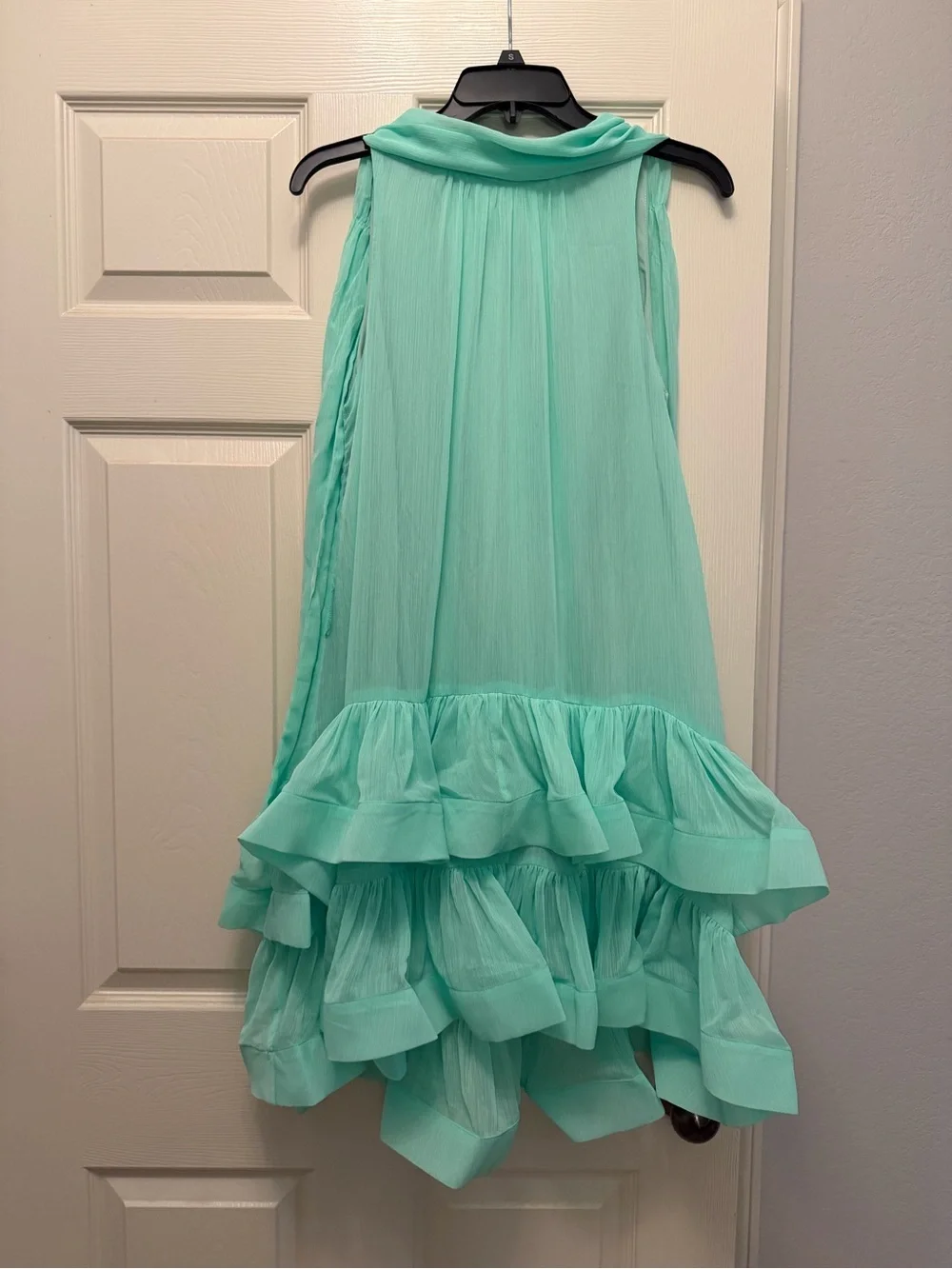 Elliatt Mint Green Ruffle-Hem Formal Dress